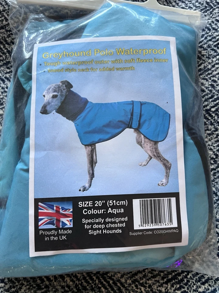 Sighthound 防水冬季外套抓绒鼻涕 - 水蓝色 - Whippet 灰狗 — 第 2/4 张图片