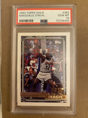 1992 Topps Gold Shaquille O Neal Rookie Card 362 PSA 10 GEM MINT Shaq 