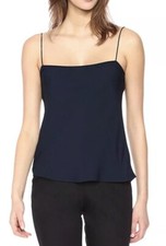 Theory Women's Sleeveless Silk Combo Slip Top Navy Sz P 225 NWT