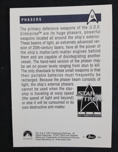 1991 Impel Star Trek 25th Anniversary Series 1 Cards (Pick Your Card) - Picture 187 of 321