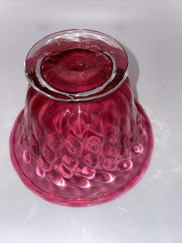 GREENFIELD VILLAGE 2002 HANDBLOWN CRANBERRY BOWL 6" X 4" SIGNED GREENFIELD VILLA - Picture 7 of 8