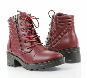 wine colored combat boots