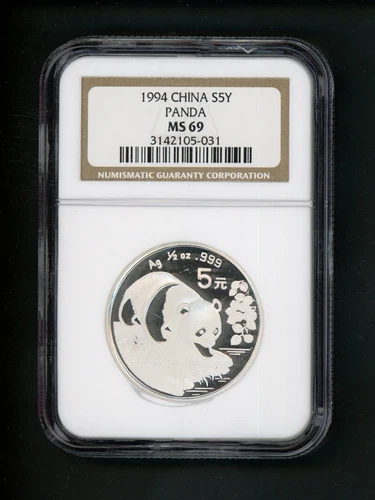 China PRC People's Republic 1994 Silver 5Y Yuan Panda NGC MS 69