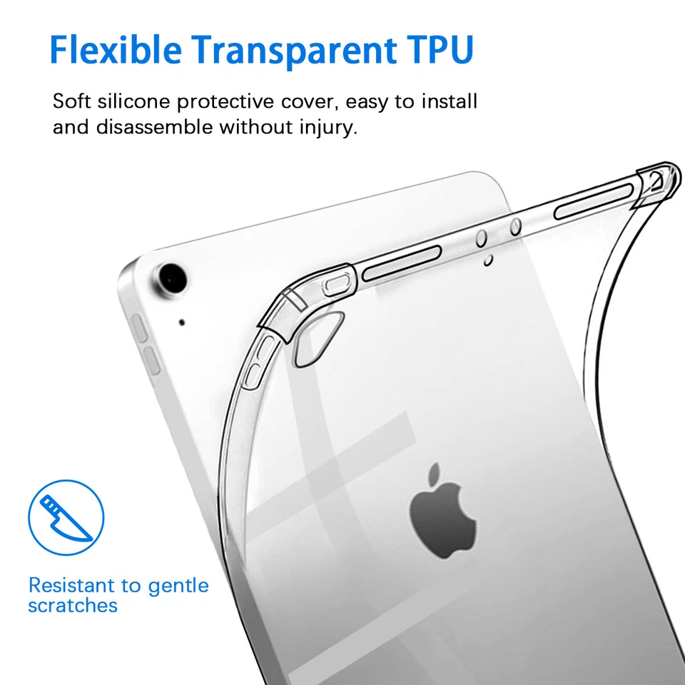 For iPad Air 5th/4th Gen 10.9 in Case Clear TPU Shockproof Slim Protective Cover - Image 4 of 4