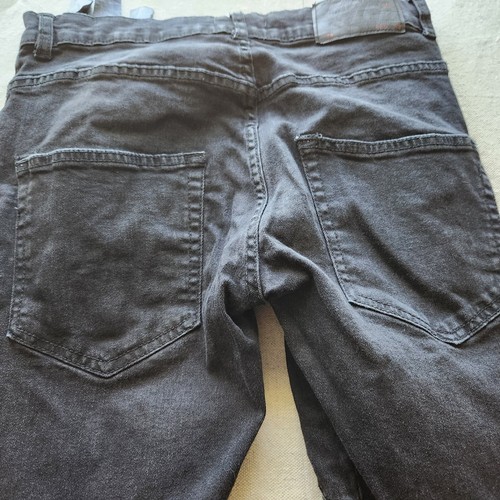 Zara Mans Jeans Mens 30x31 Black Denim Stretch Skinny Moto Zippers Modern - Picture 14 of 17
