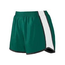 Augusta Sportswear Girls Pulse Team Shorts 1266 - Dark Green/White/Black Small