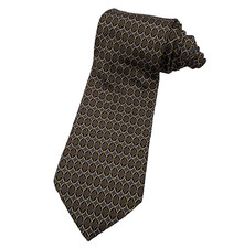 BROOKS BROTHERS Makers Men's Gray Geometric Medallion Knit Silk U.S.A. Neck Tie