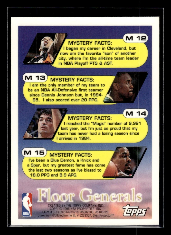 1995-96 Topps #M14 John Stockton Mystery Finest Refractors Utah Jazz - Image 2 of 2
