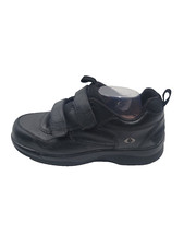 Apex Men Sz 10 X-Wide Ambulator Diabetic Hook Lope Leather Black Sneakers Shoe