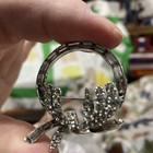 With Faux Diamonds Silver Like Brooch