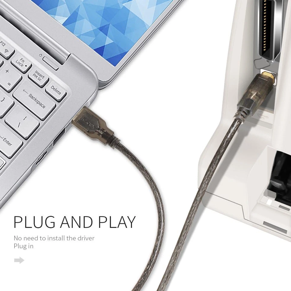 Printer USB Cable 20 Feet USB 2.0 Type a Male to B Male Cord for HP, Canon, Epso - Image 2 of 4