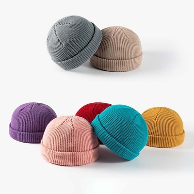 Men Beanie Hat Melon Cap Knitted Retro 