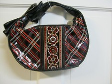Vera Bradley Small BLACK PIROUETTE Frill Tote Purse 6 x 11 x 2 NWOT