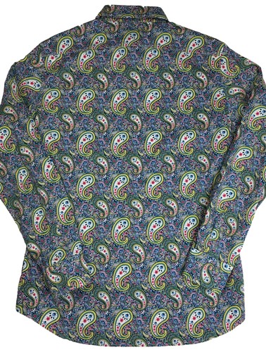 Men's CREMIEUX Long Sleeve Shirt S Small Blue Multicolor Paisley Print New NICE - Picture 5 of 7