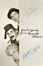 Groucho, Chico and Harpo Marx -- Signed Vintage Photo Postcard Copy