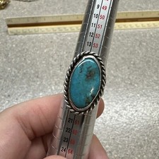 Vintage Sterling Silver Navajo Southwestern Turquoise Ring Size 8