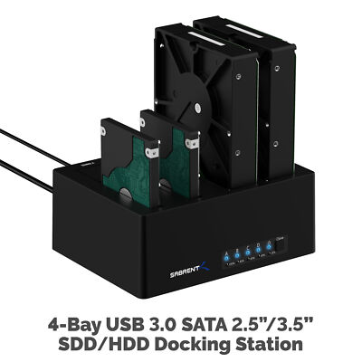 SABRENT 4ベイ2.5インチSSD/ HDDドッキングステーション Sabrent 4-Bay USB 3.0 SATA 2.5in/3.5in SSD/HDD Docking Station (DS