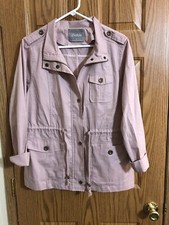 Womens 2Sable Light Pink Zip Up Jacket Size M