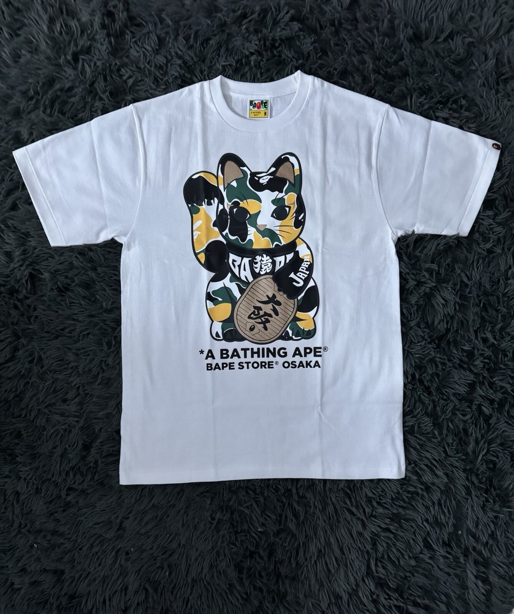 A BATHING APE Tシャツ BUSY WORKS RELAXED FIT TEE SPRAY PRINT APE HEAD RELAXED FIT