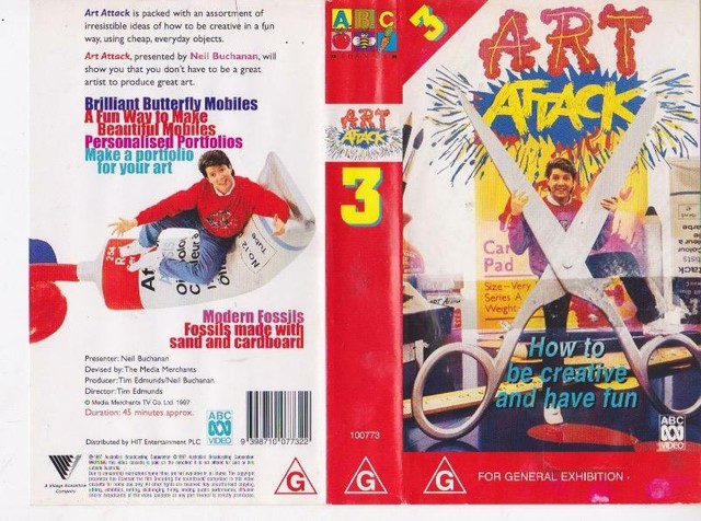 NEIL BUCHANAN ART ATTACK 3VIDEO PAL VHS IN EXCELLENT