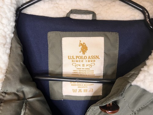 US Polo Assn Since 1890 Thick Puffer Coat Women's Jacket Sz S Sherpa Collar Pony - Picture 3 of 6