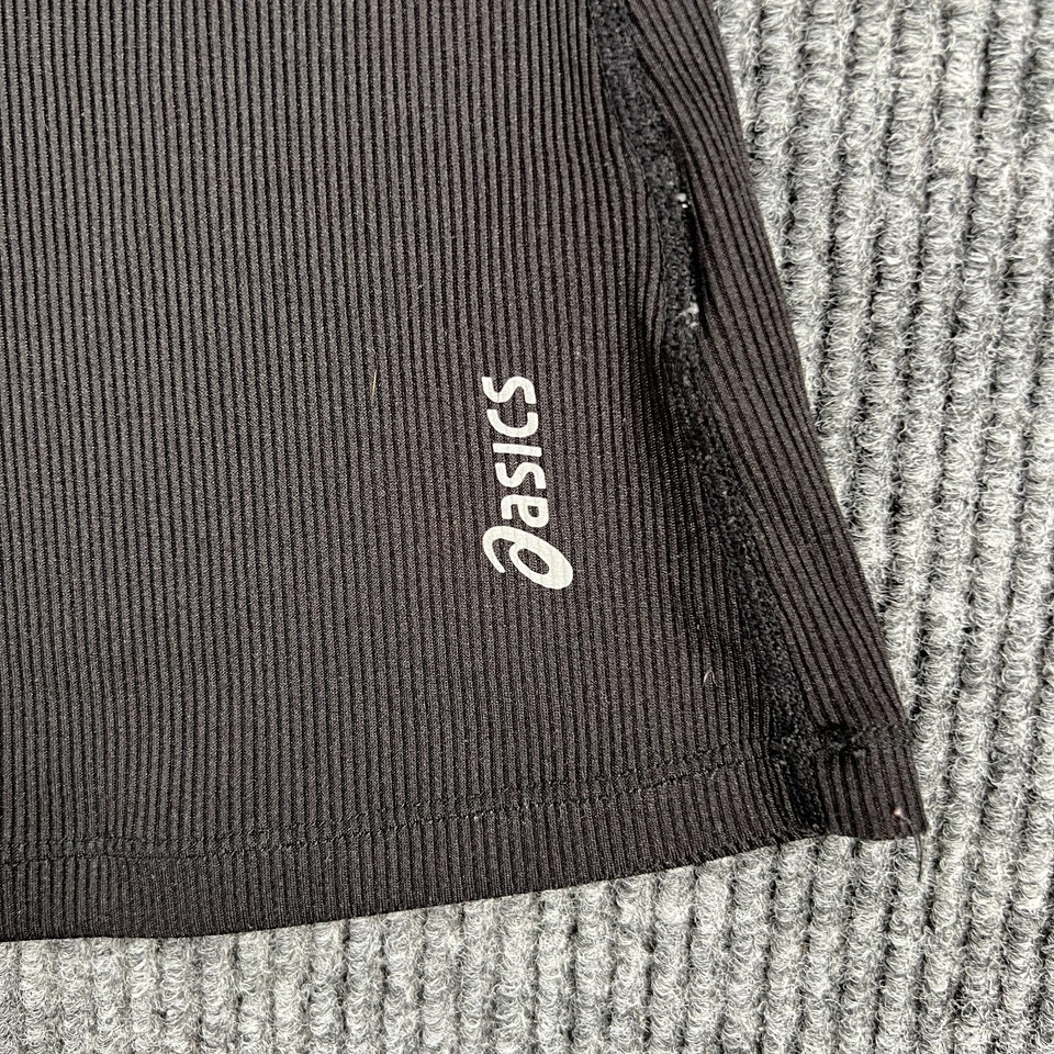 Camiseta sin mangas ASICS para mujer mediana negra acanalada sin mangas entrenamiento activo para correr Foto 4 de 4