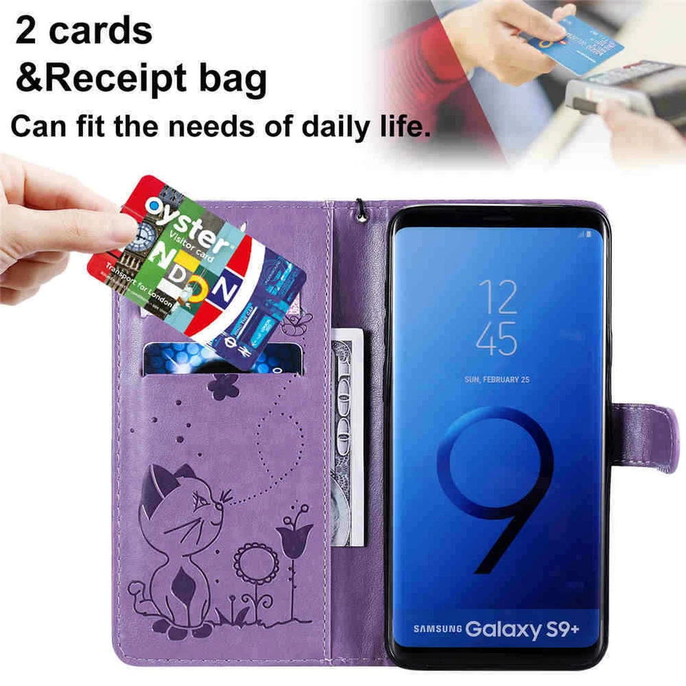 For Samsung S20 FE/S10/S9/S8/Note 20 10+ Magnetic Flip Wallet Leather Case Cover - Image 4 of 4