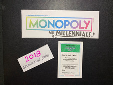 Tarjeta de destino Monopoly For Millennials LIVE WORK LOFT 2018