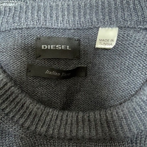 Diesel sweater mens M grey stripes Flawless Italian Yarn - Picture 5 of 6