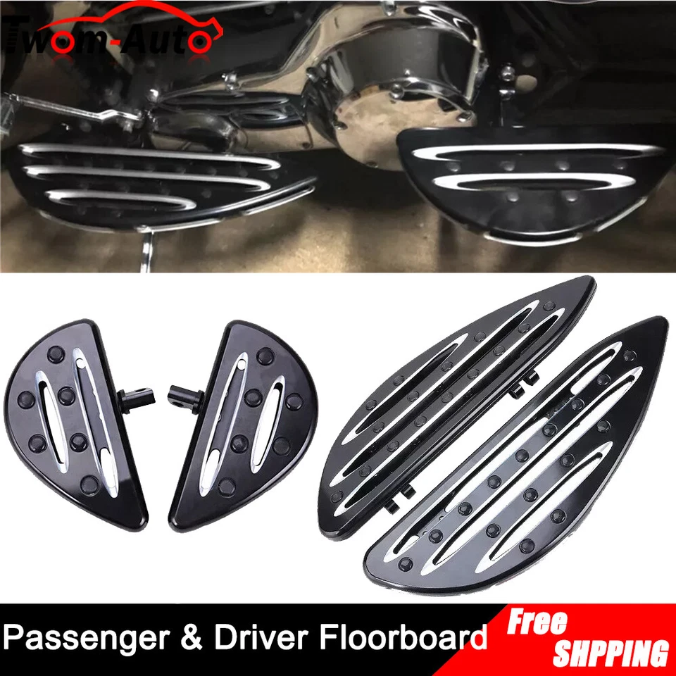 Tableros de piso estirados CNC para conductor y pasajero con corte de borde para Harley Electra Glide Foto 4 de 4