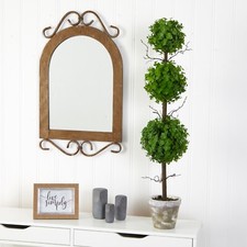 3  Eucalyptus Triple Ball Topiary Artificial Tree Home Decor.