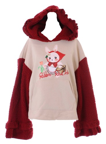 TS-318 Red Beige Fleece Red Capita Rabbit Oversized Hoodie Sweatshirt Sweater | eBay