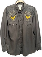 Vintage H Bar C Ranchwear Golden Eagle Western Pearl Snap Shirt USA XL