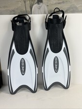 Used Cressi Pro Light Open Heel Fins-Black - L/ XL Made In Italy
