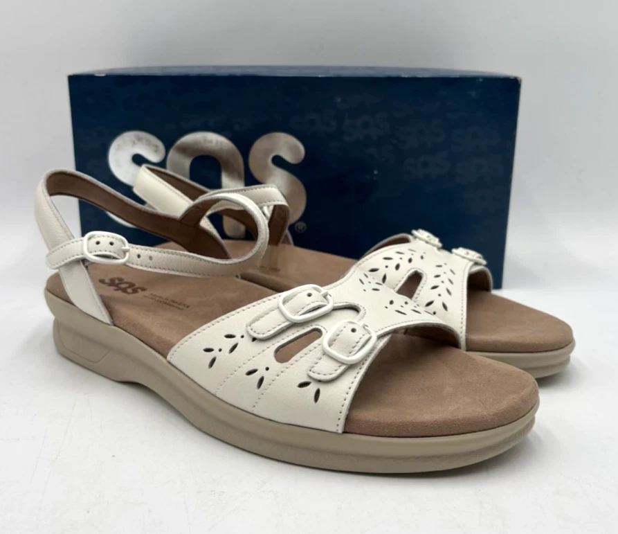 SAS DUO HALO 0087-880 Women's NEW Quarter Strap Sandal White Multiple Sizes NIB