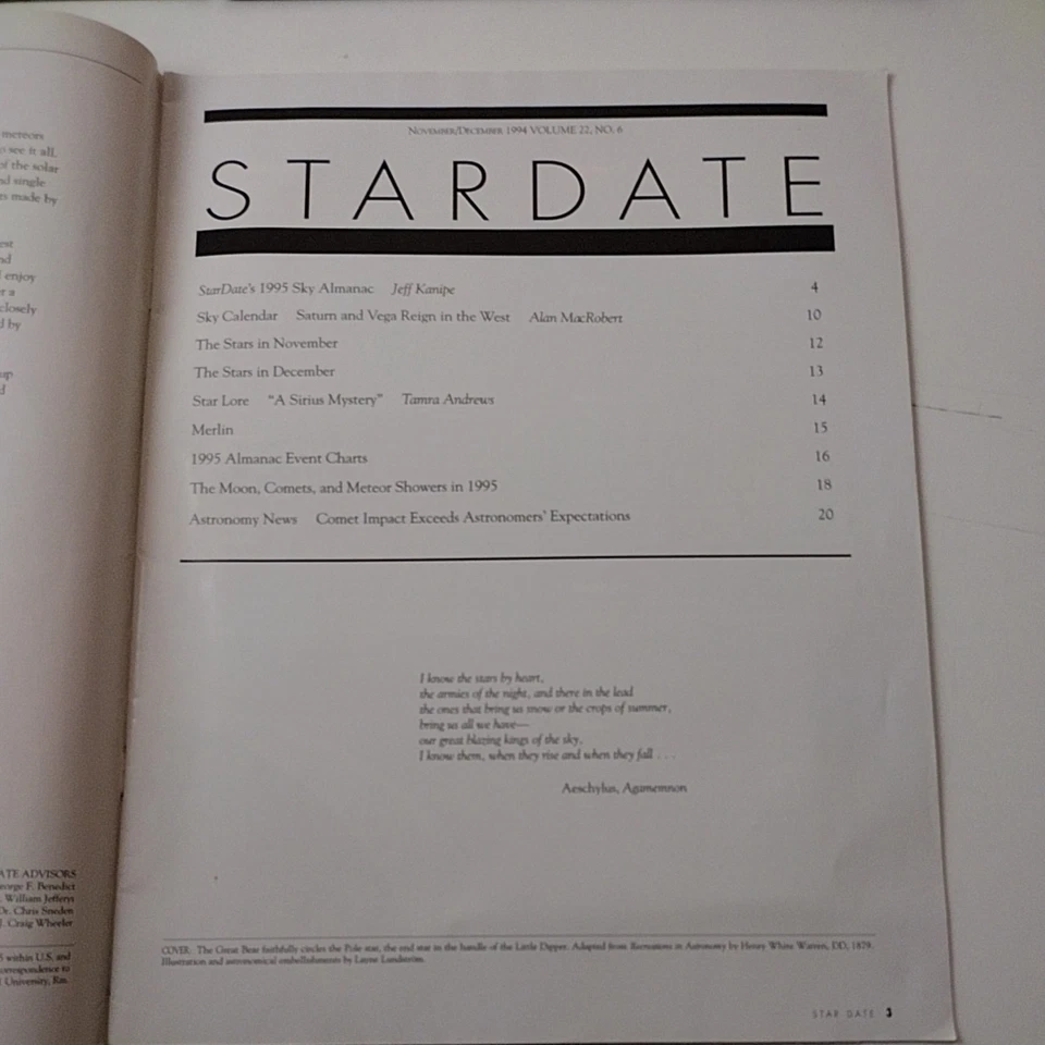 Vintage StarDate Astronomy Magazines 1994 Lot Sky Almanac Planets UT Austin Foto 4 de 4