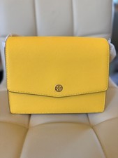 NWT Tory Burch Robinson Floral Interior Convertible Shoulder Bag Lemon Drop