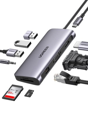 UGREEN USB C Hub 10-in-1 USB Hub Type-C 4K HDMI&VGA Output 100W Power Delivery 1
