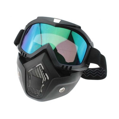 Brillenmaske schwarz, eloxiert, für Moto-Cross MX Dirt Bike MTB Quad ATV SKi Sno