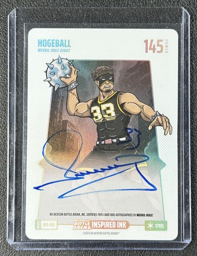 MERRIL HOGE HOGEBALL 2025 BO JACKSON BATTLE ARENA #BFA-180 INSPIRED INK AUTO