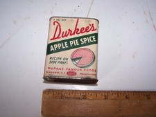Vintage DURKEE'S APPLE PIE SPICE Tin ELMHURST NEW YORK
