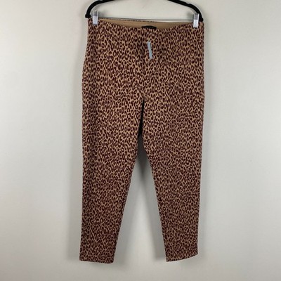 Ann Taylor Animal Print Side Zip Legging Pants Size Petite Large