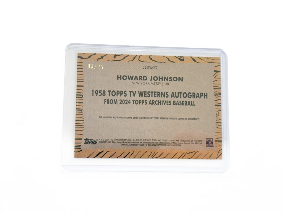 2024 Topps Archives Howard Johnson SP Autograph /25 Blue Foil 1958 Westerns TV - Image 2 of 2