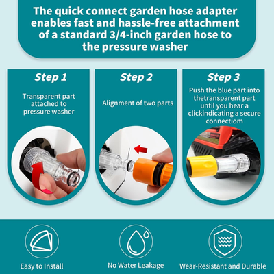 #ad #ad 5Pcs Pressure Washer Garden Hose Adapter 3 4 Inch Pressure Washer Transparen... $14.81