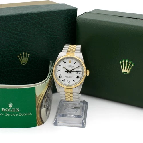Men's Rolex OP Datejust Two Tone Roman Dial Ref.16013 36mm Watch w/Box W237673-1