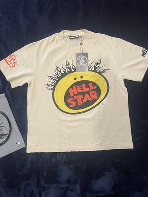 HELLSTAR Path to Paradise Men s Beige Double-Sided Graphic Print Tee Size L