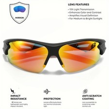 UV400 Sports Sunglasses Wraparound Cycling Running Hiking Outdoor Men Women