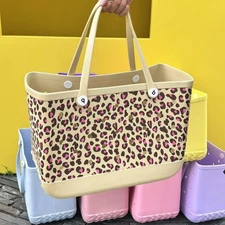 Red Leopard Print Beach Bag Perfect Beach By The Pool (Includes 5 Accessories)