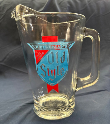 Heilemans Old Style glass beer pitcher, VTG 70s/80s