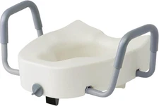 Guardian 5" Raised Lock Toilet Seat, With Arms, Fits Most Elongated Seats (1608)